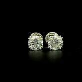Lab grown diamond double prong earring