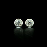 Lab grown diamond bezel earring