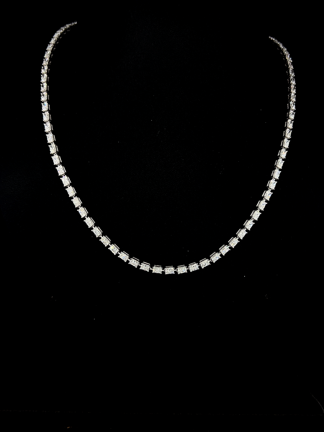 Lab grown diamond tennis necklace