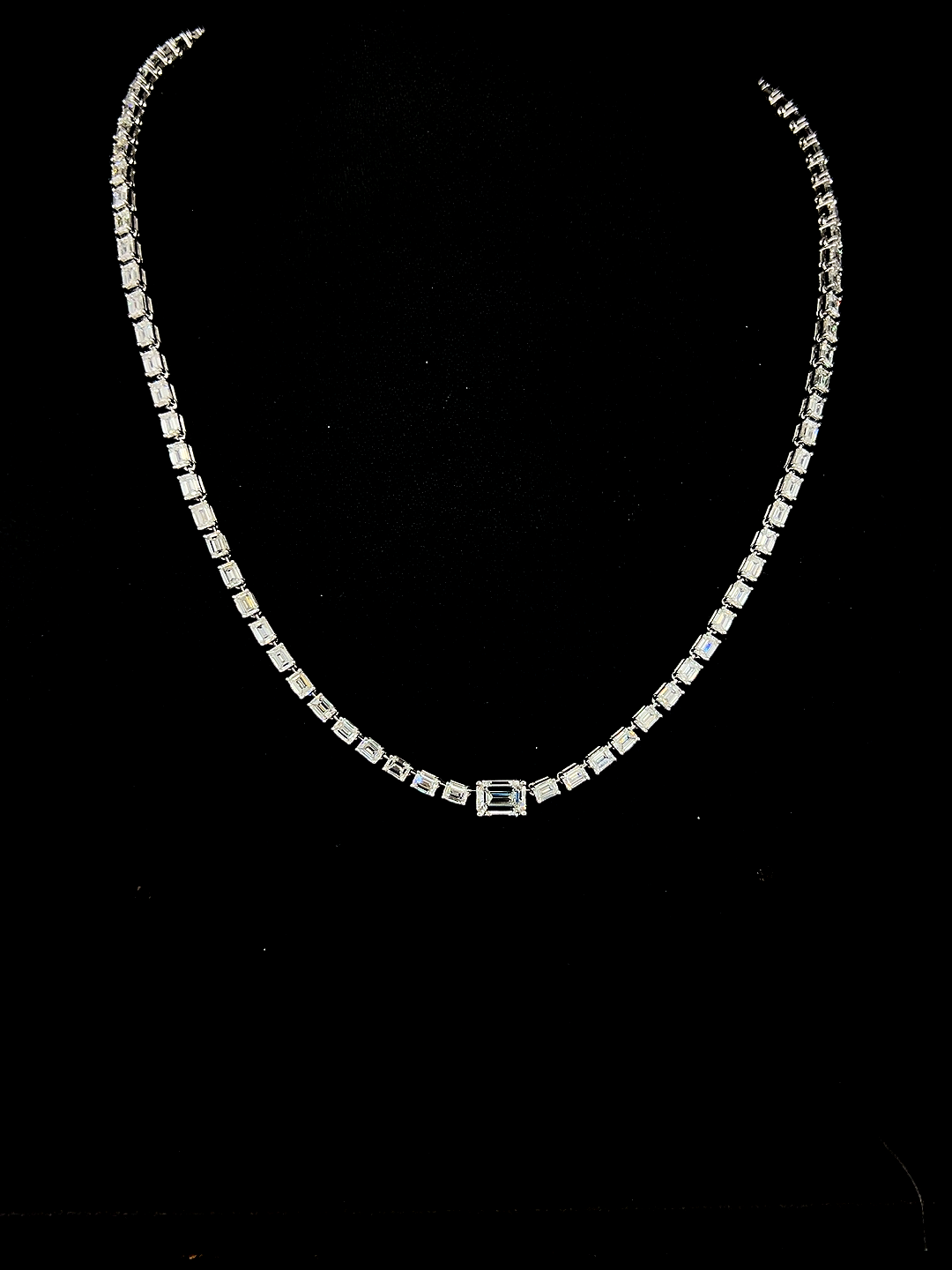 Lab grown diamond tennis necklace