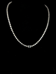 Lab grown diamond tennis necklace