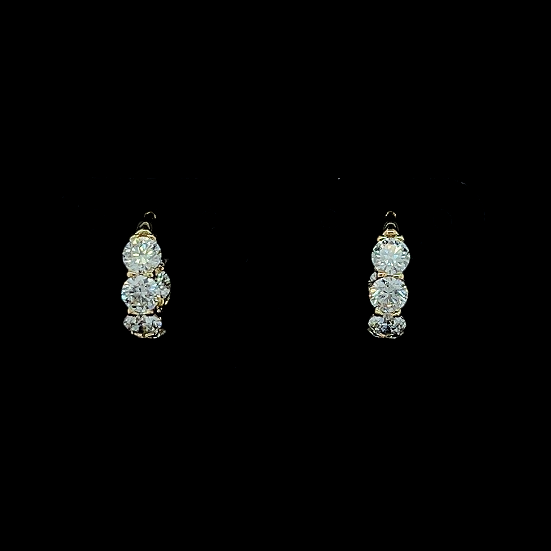 Lab grown diamond huggies earring