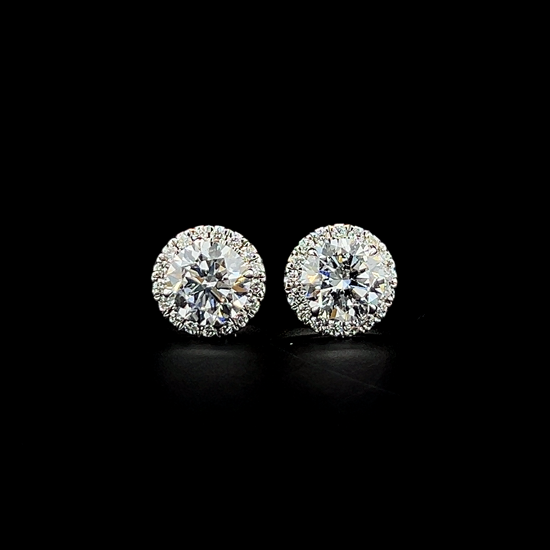 Lab grown diamond pushback stud earring