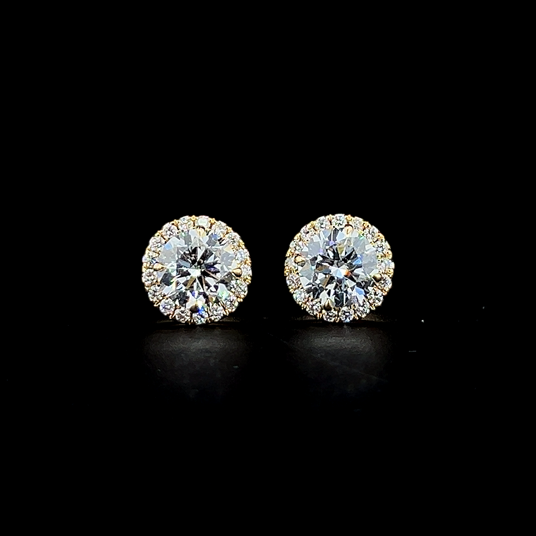 Lab grown diamond pushback stud earring