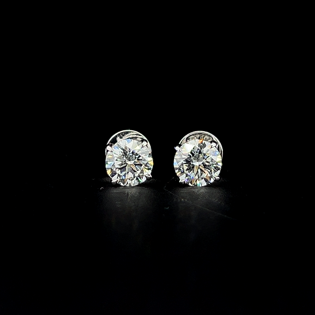 Lab grown diamond pushback stud earring