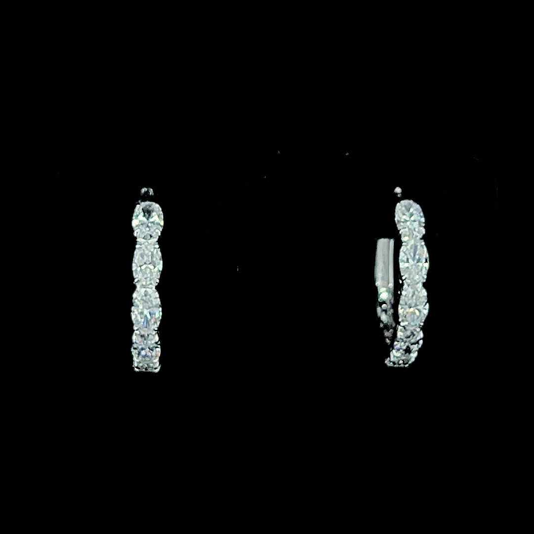 Lab grown diamond hoop earring