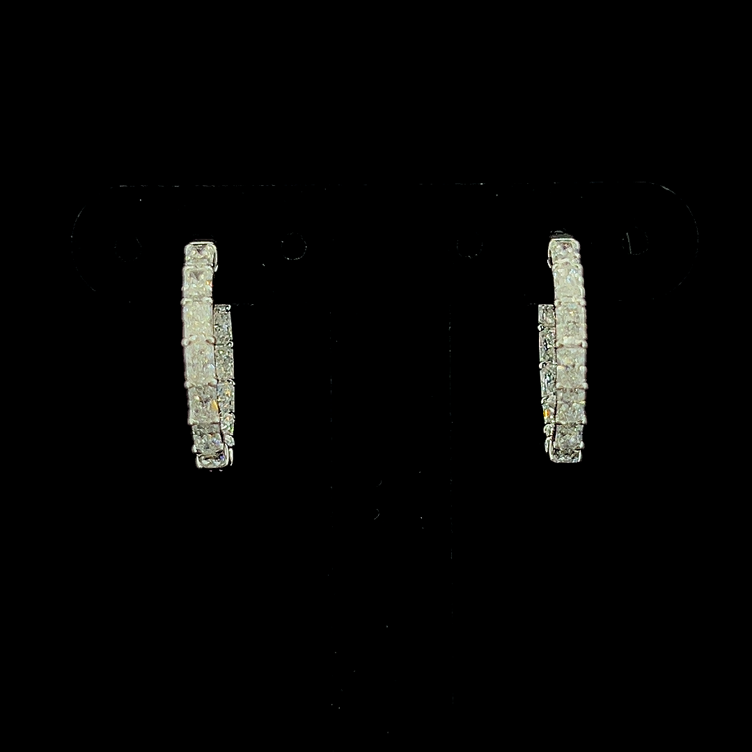 Lab grown diamond hoop earring