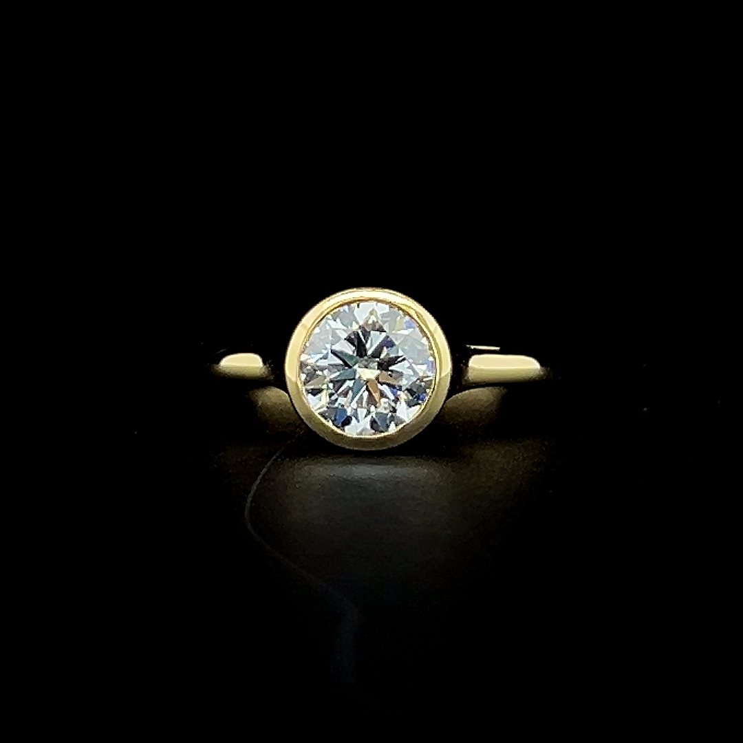 Lab grown diamond bezel rings