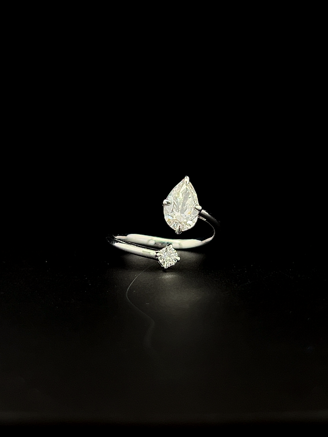 Lab grown diamond bypass ring