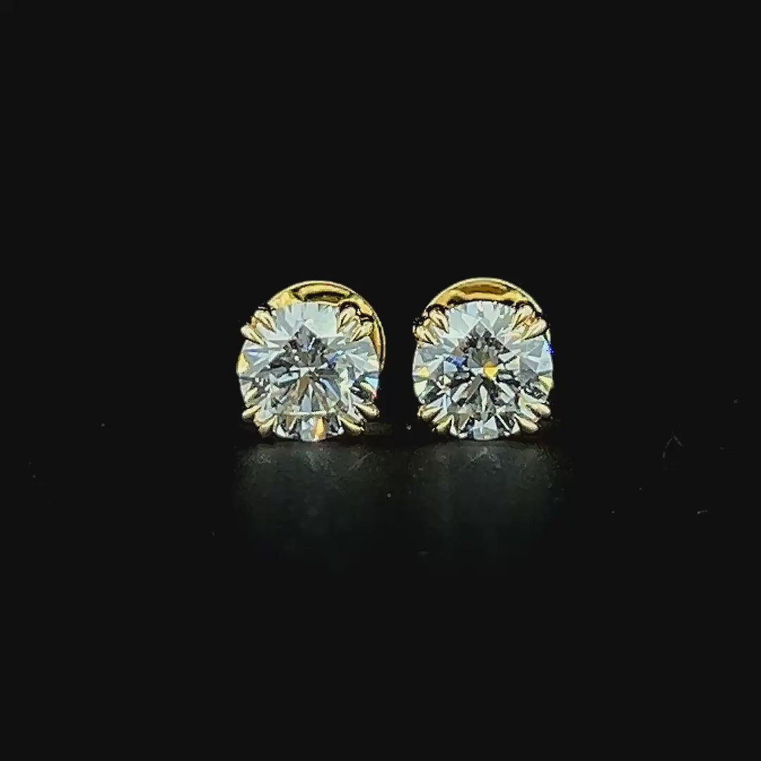 Lab grown diamond double prong earring