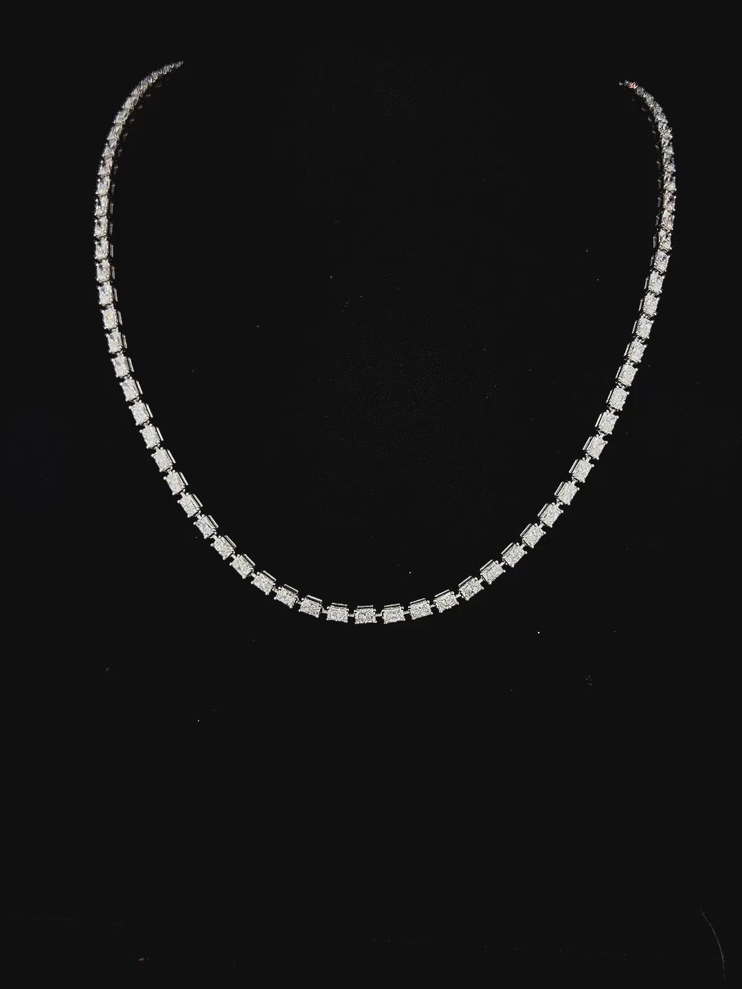 Lab grown diamond tennis necklace