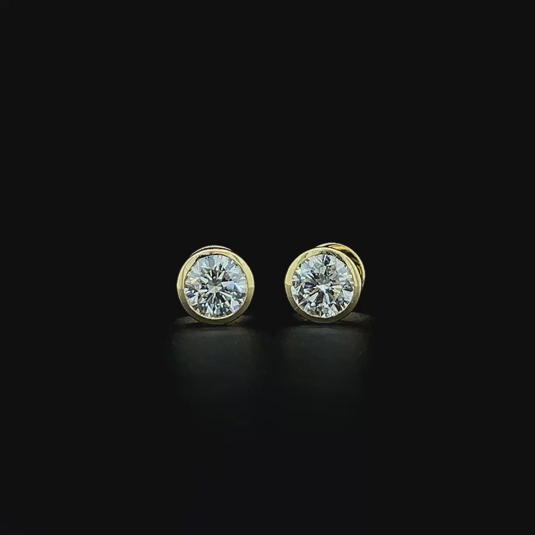 Lab grown diamond bezel earring
