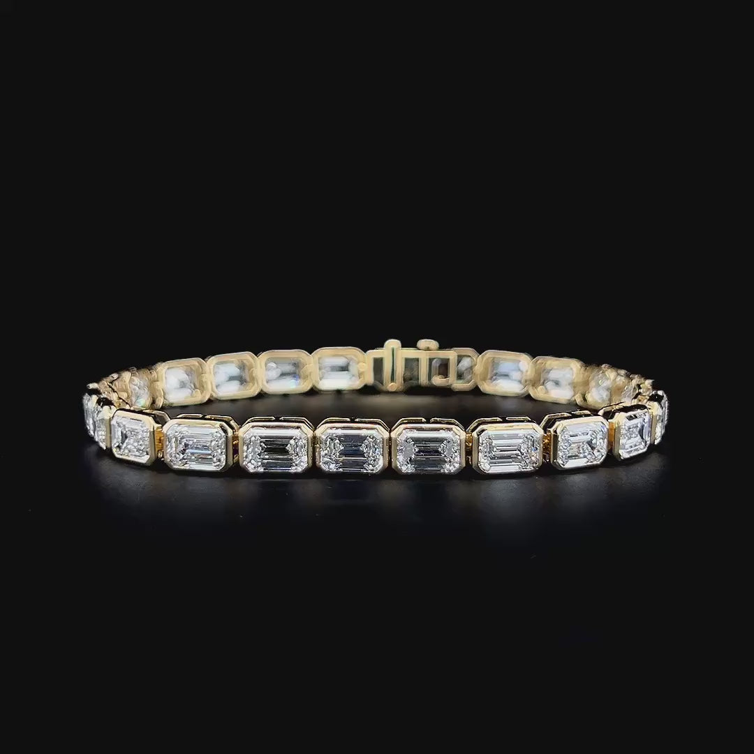 Lab grown diamond bezel bracelet