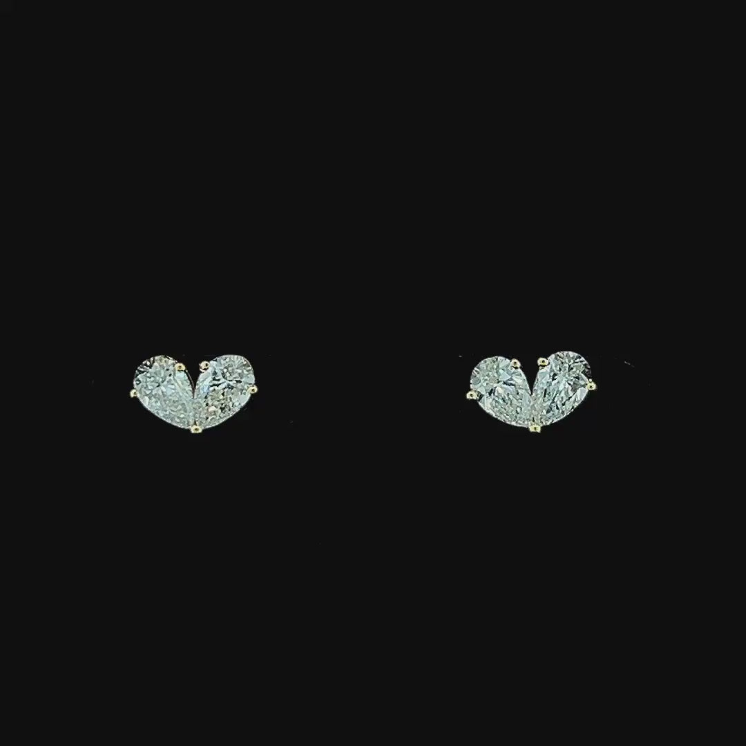 Lab grown diamond pushback stud earring