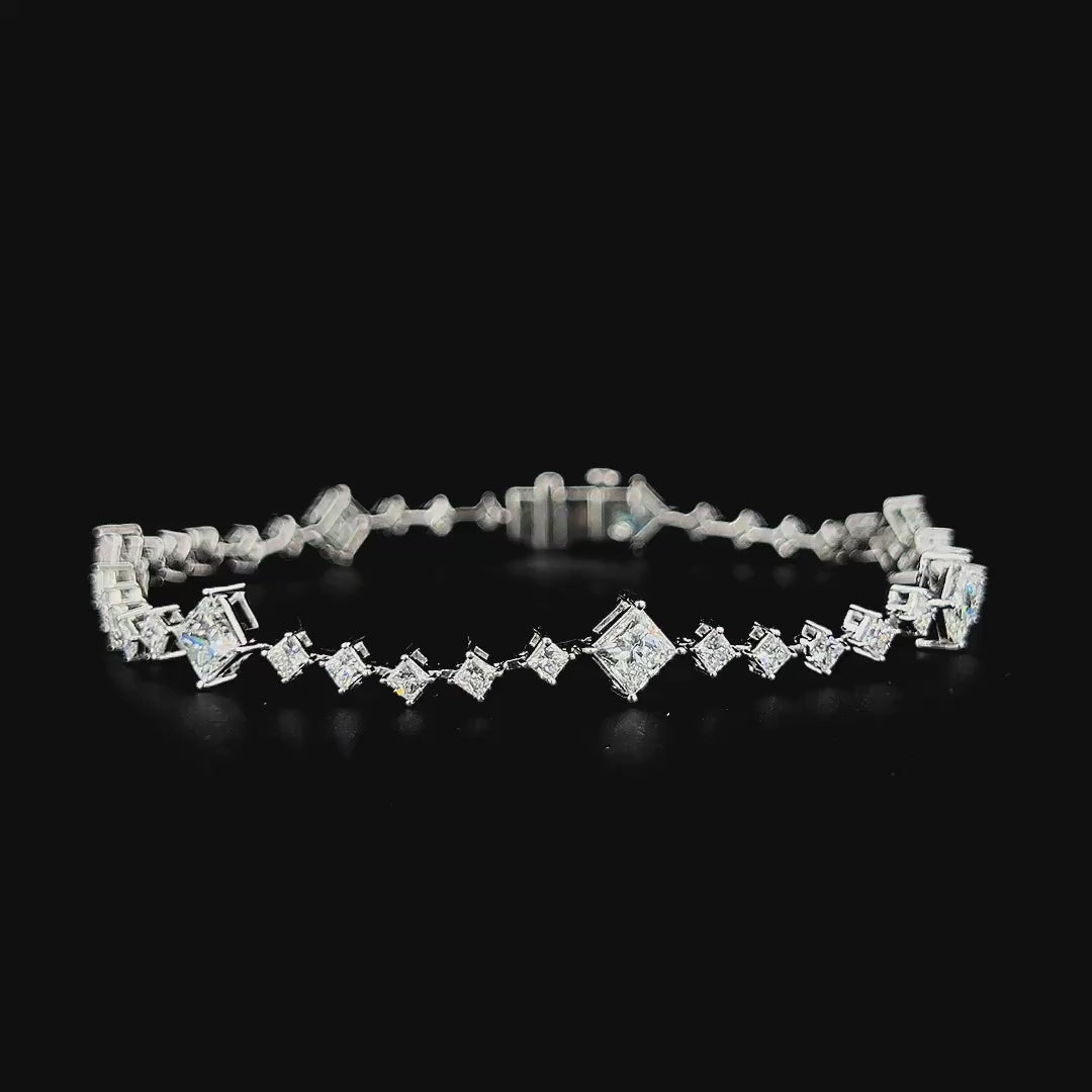 Lab grown diamond fancy shape bracelet
