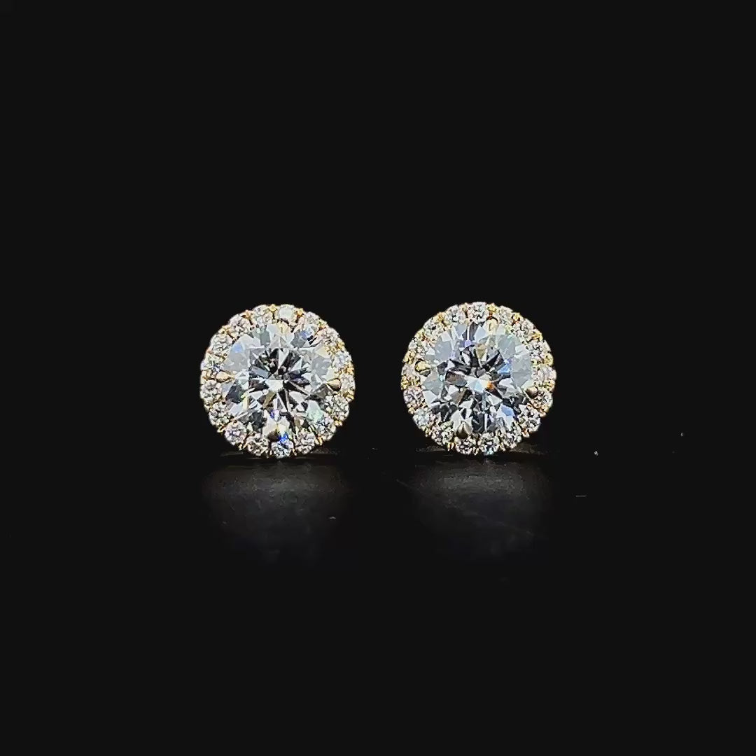 Lab grown diamond pushback stud earring
