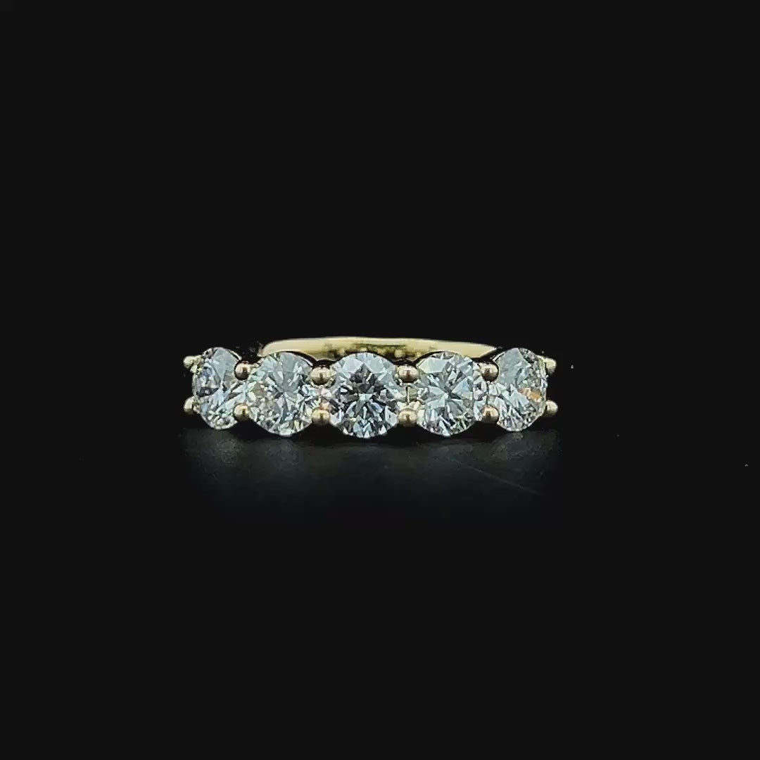 Lab grown diamond 5 stone ring