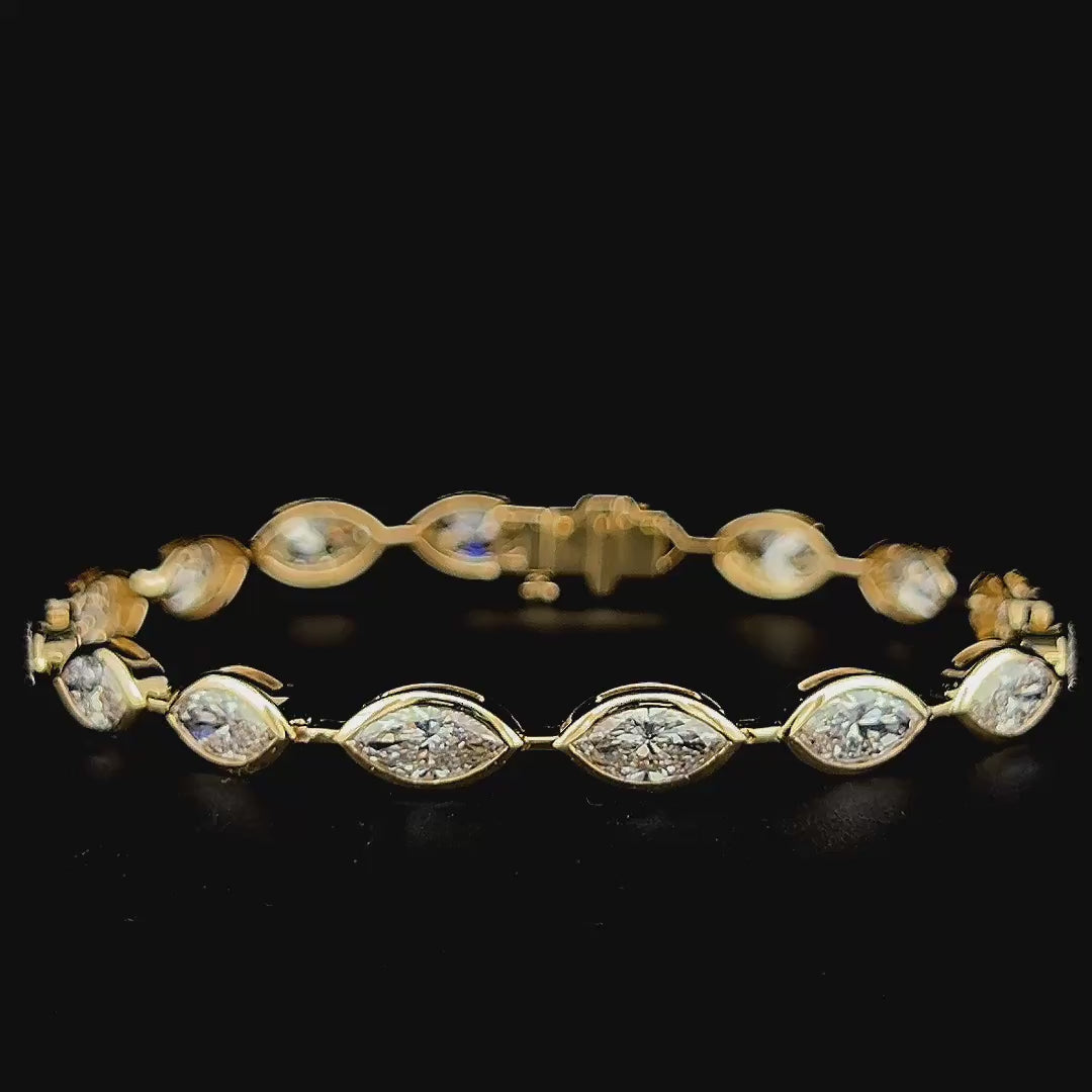 Lab grown diamond bezel bracelet