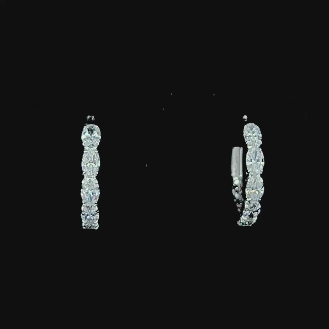 Lab grown diamond hoop earring