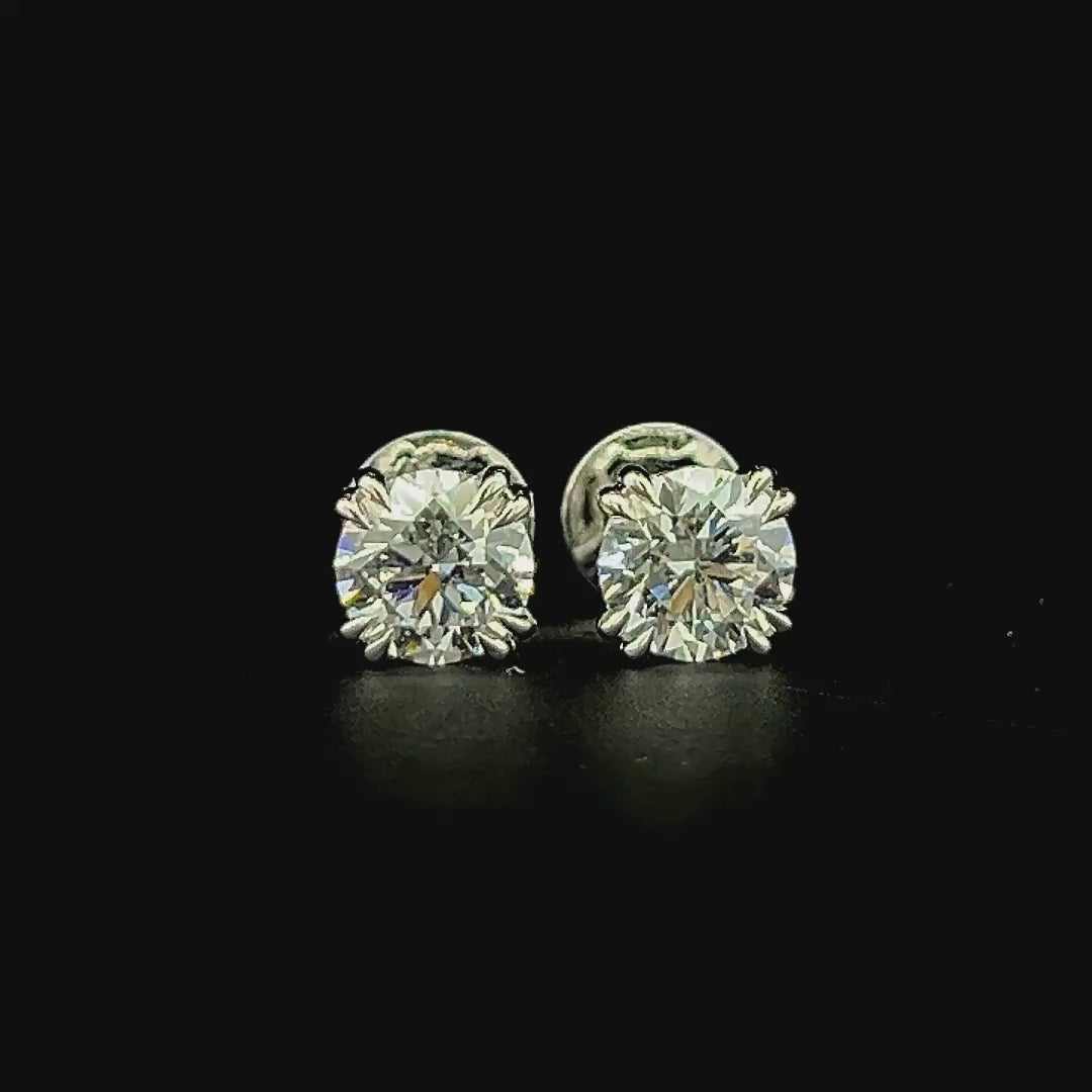 Lab grown diamond double prong earring