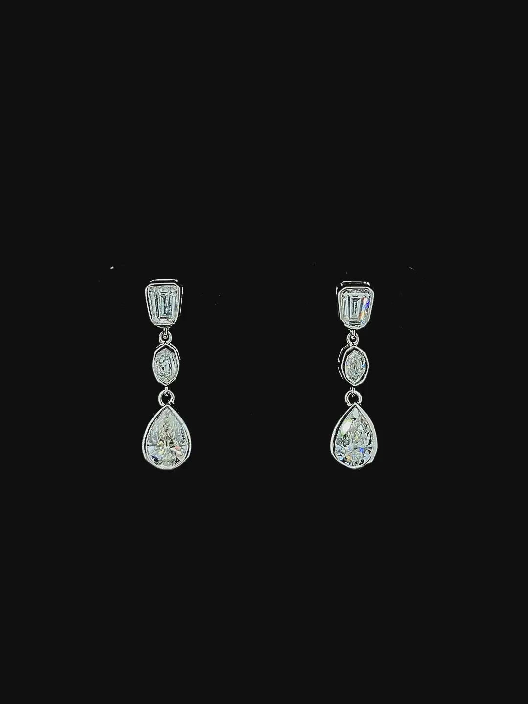 Lab grown diamond dangling earring