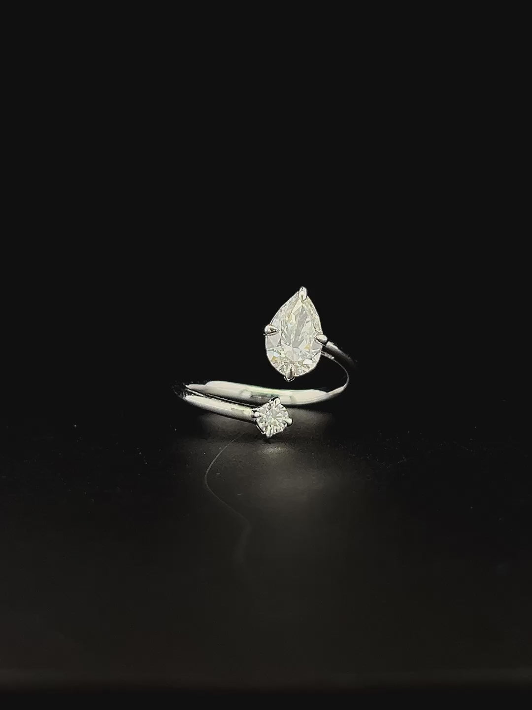 Lab grown diamond bypass ring