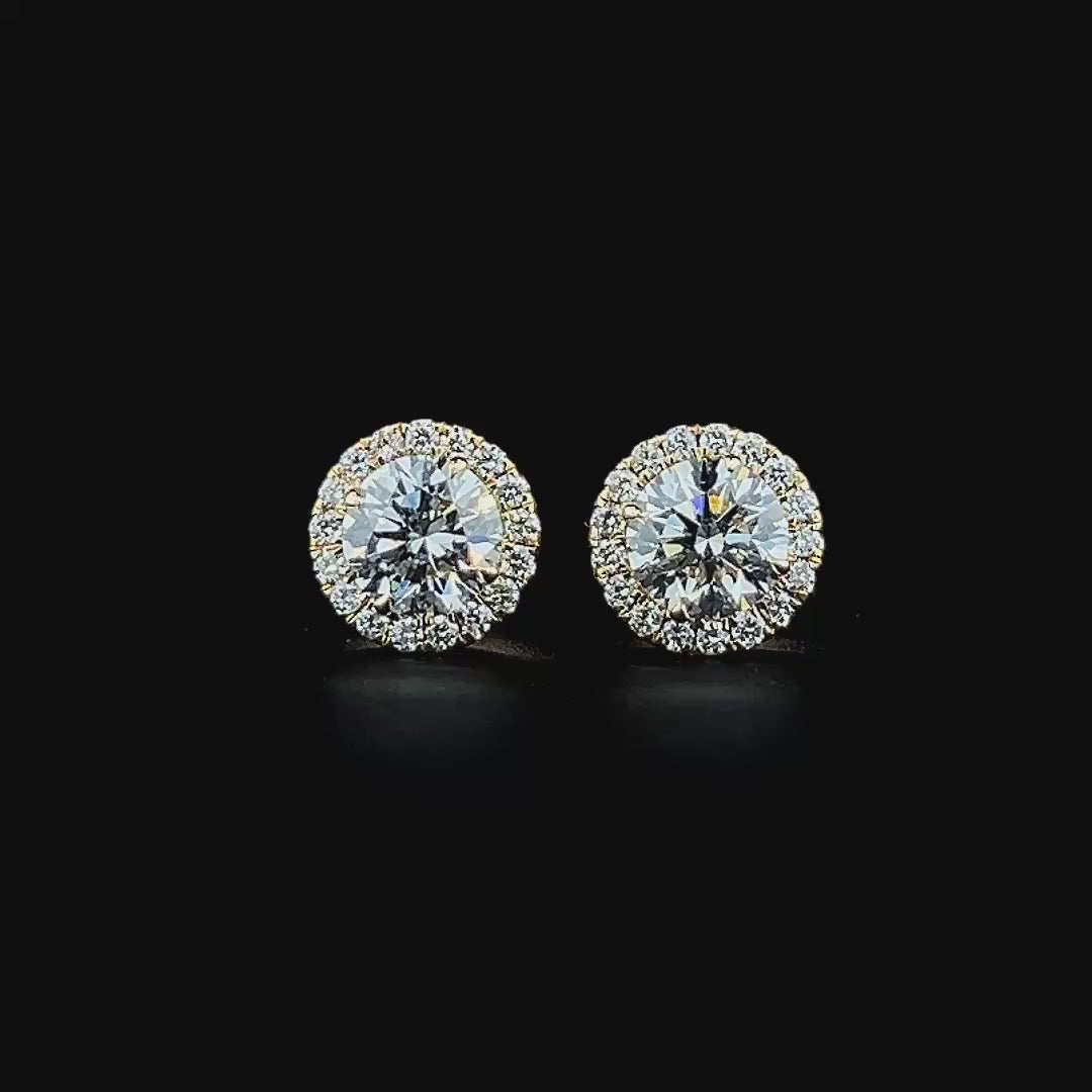 Lab grown diamond pushback stud earring