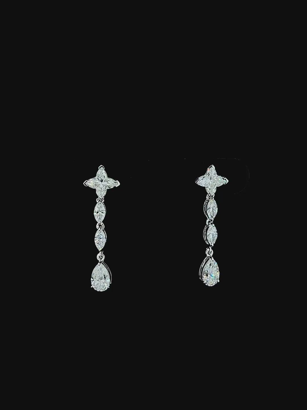 Lab grown diamond dangling earring