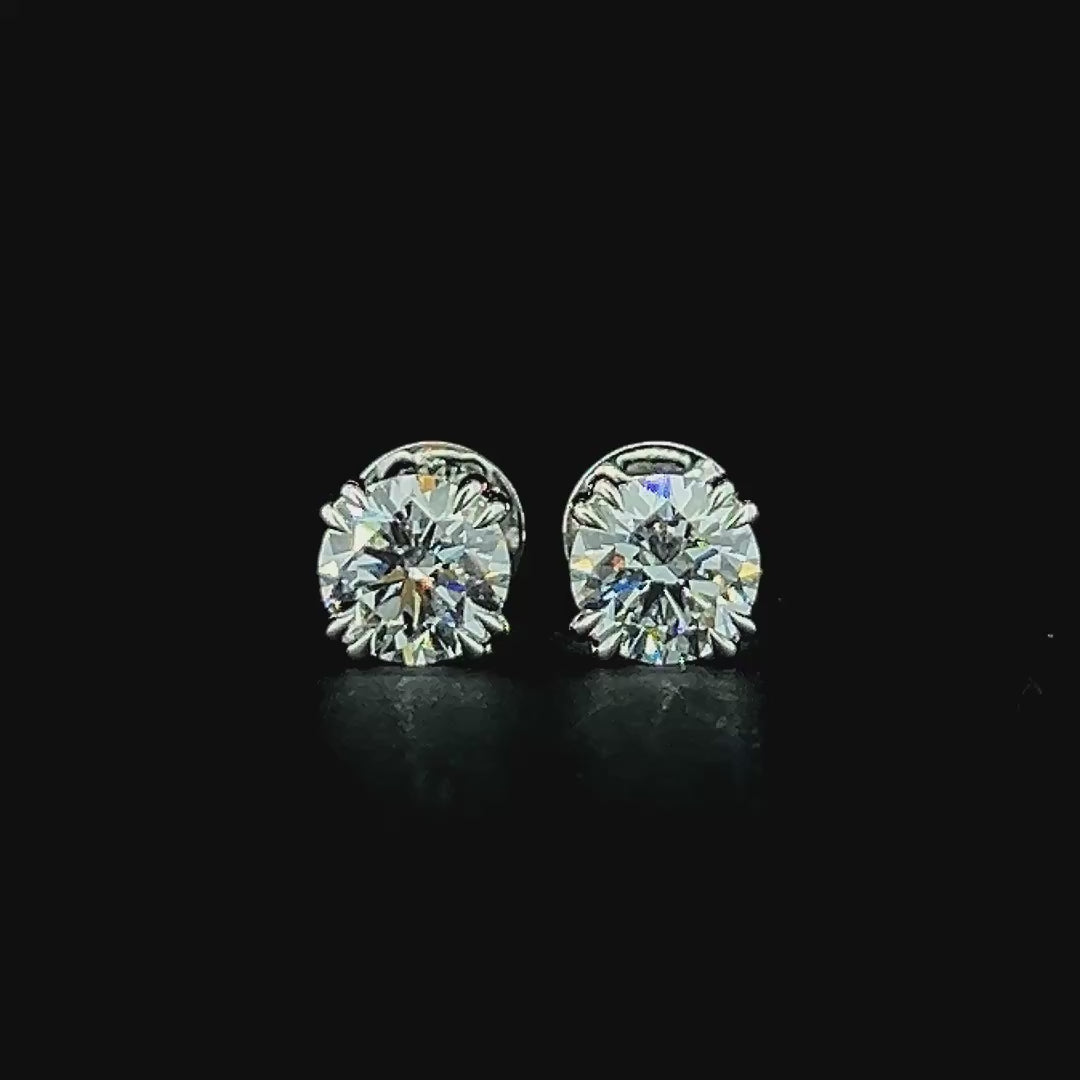 Lab grown diamond double prong earring